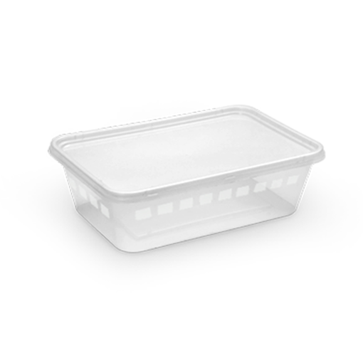 Picture of CLEAR MICROWAVE CONT .RECT .1500 CC W/LID  