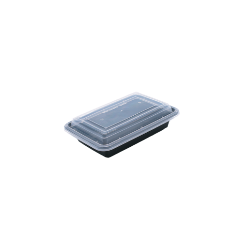 Picture of (MIC.CONT.RECT.8 oz BLACK W/LID(RE-8