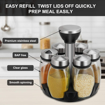 Picture of Cruet Set Seasoning Container Sauce Jar Condiments Salt Jar Revolving Spice Rack