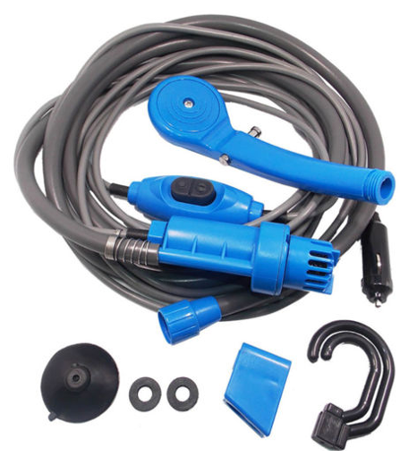 صورة Handheld Portable Shower Kit Set Pump 12V & waterproof bag